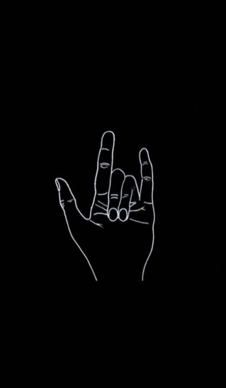 Фак на черном фоне