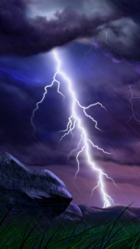 Пейзаж с молнией