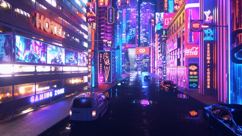 Токио улица Cyberpunk 4к