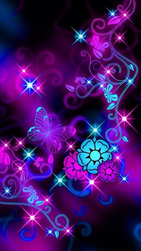 Яркие узоры на черном фоне