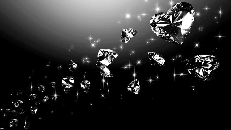 Россыпь бриллиантов на черном фоне