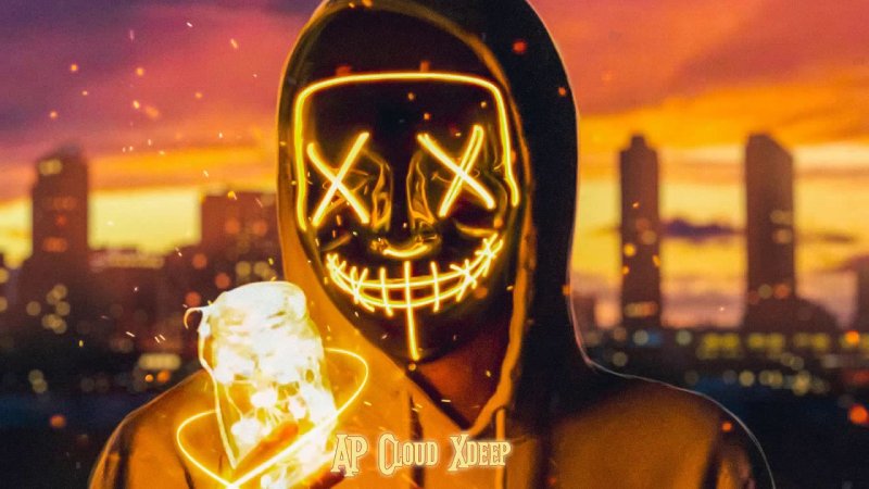 Чел в неоновой маске