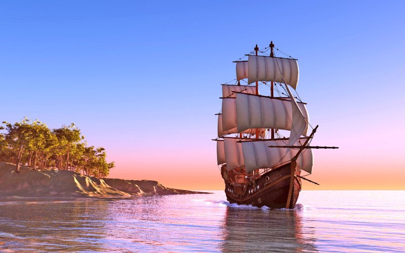 Красивый корабль