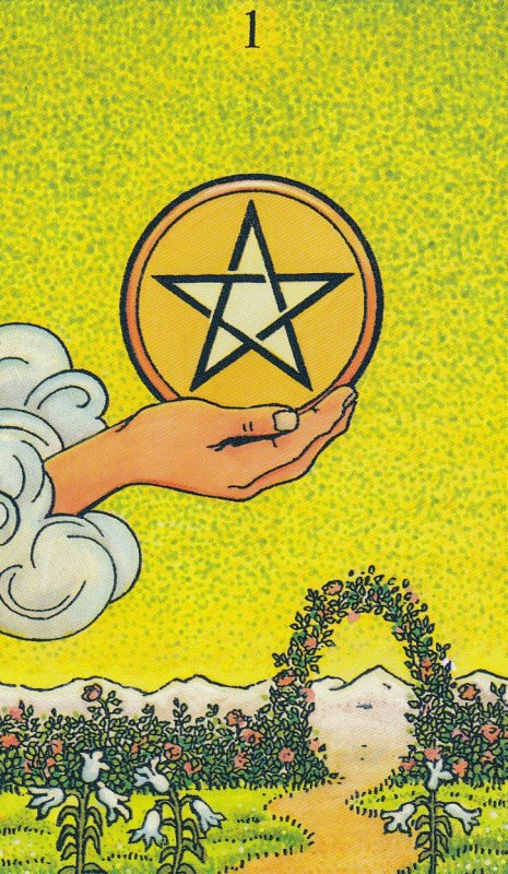 Таро Уэйта пентакли туз