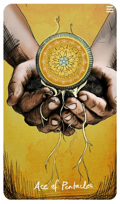 Карта Таро туз пентаклей