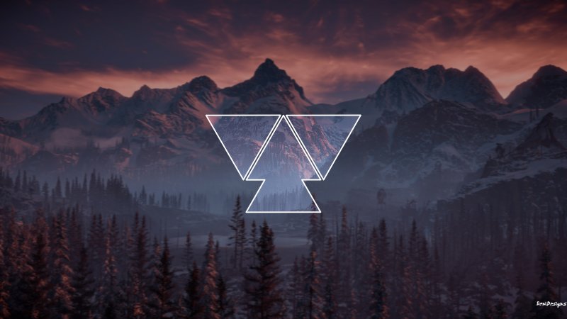 Треугольник на фоне гор