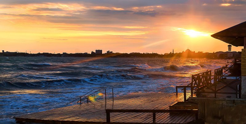 Крым Евпатория море набережная