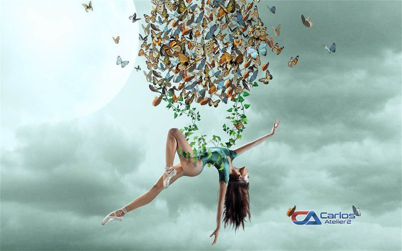 Девушка летает