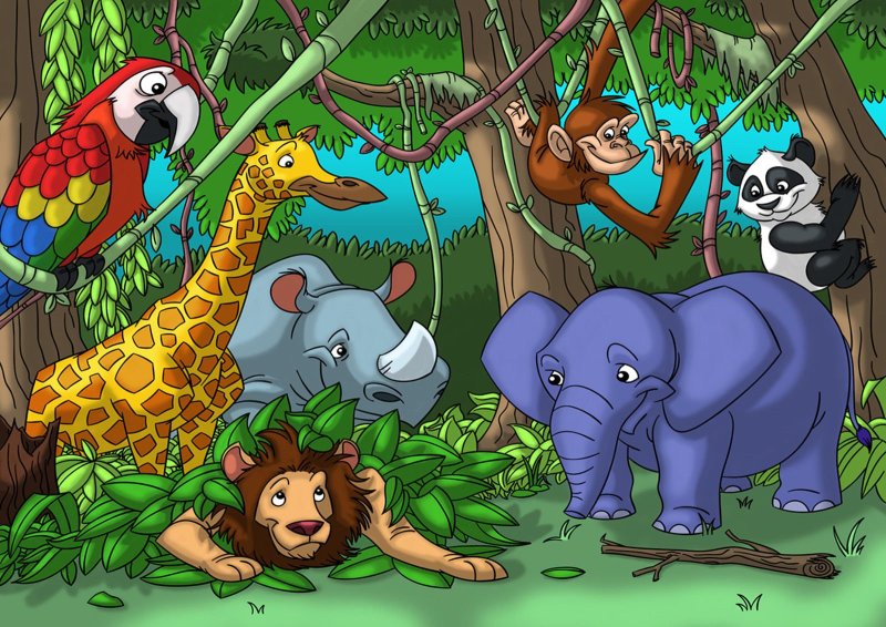 Обитатели джунглей для детей
