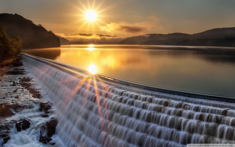Водопад солнце