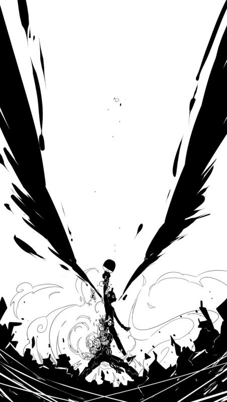 Аниме обои на телефон черно белые
