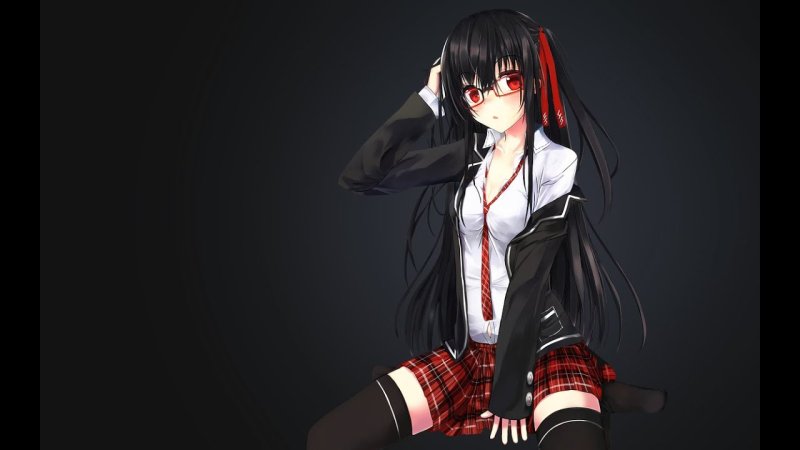 Аниме девушка с черными волосами