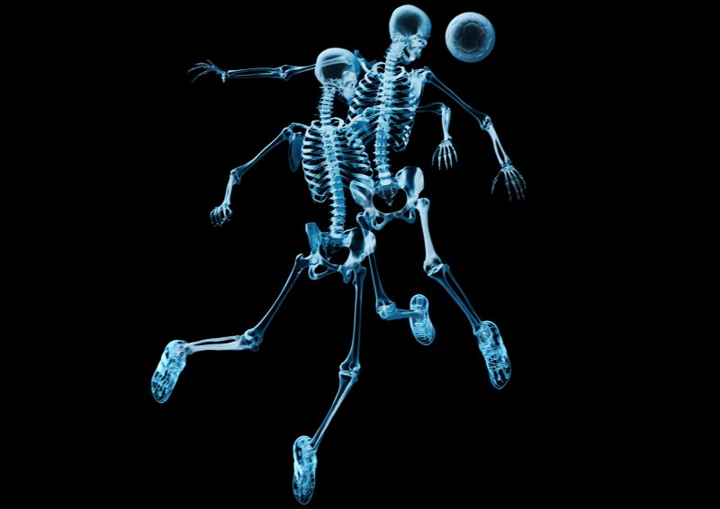 Скелет на черном фоне