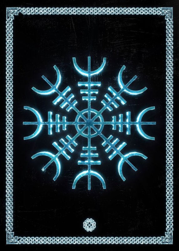 Скандинавский шлем ужаса руна Агисхьяльм