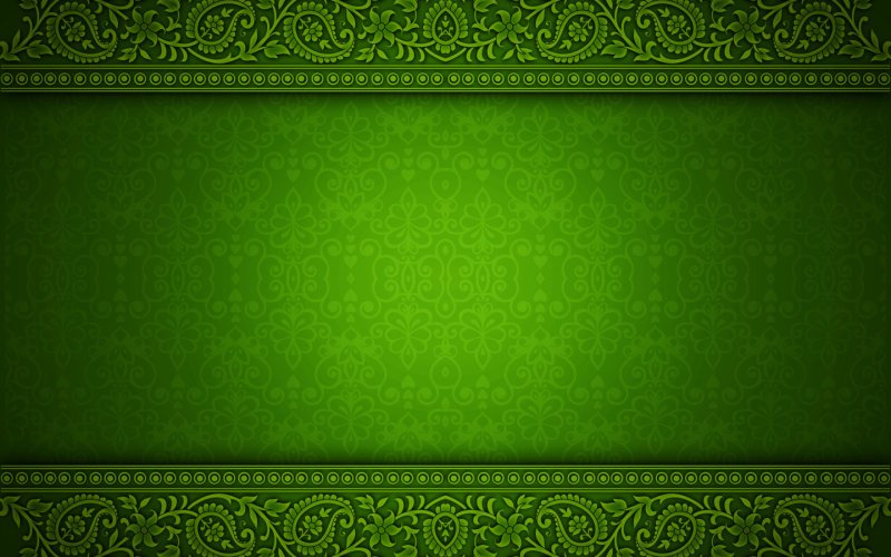 Зеленый фон с орнаментом