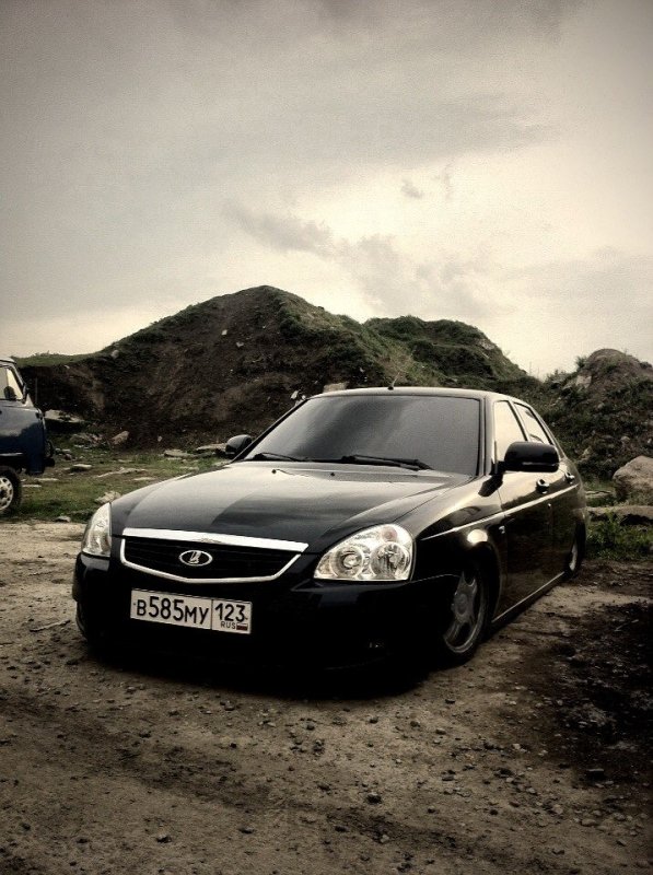 Лада Приора черная 4к