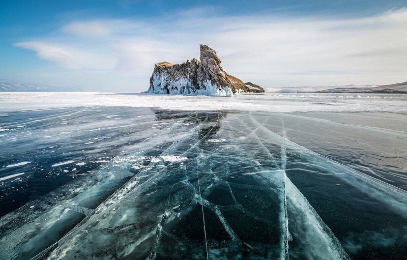 Замерзшее озеро Байкал