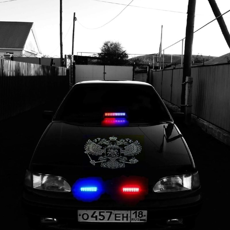 Лада 2114 черная тонированная со стробоскопами