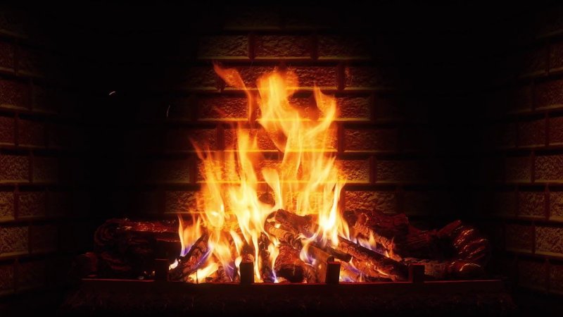 Картина огонь в камине