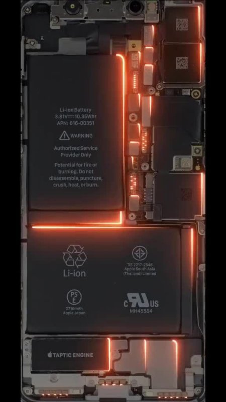 Внутренности iphone с подсветкой