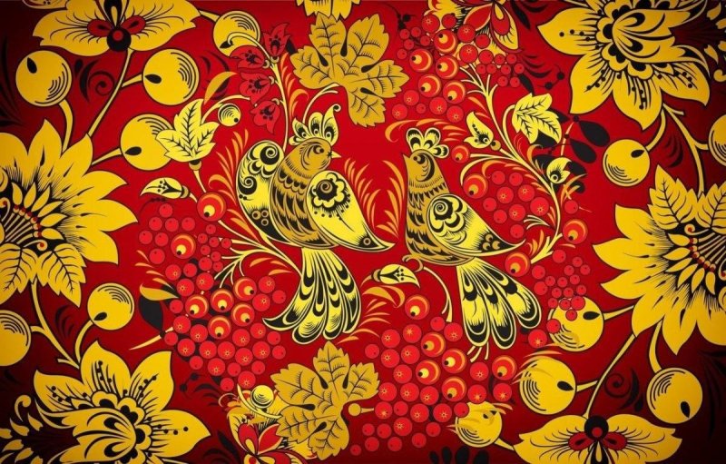 Хохломская роспись фоновая