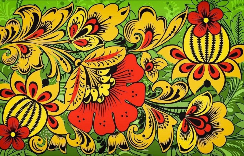 Хохломская роспись фоновая