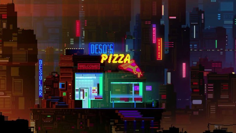 Пиксельный киберпанк город / Pixel Cyberpunk City