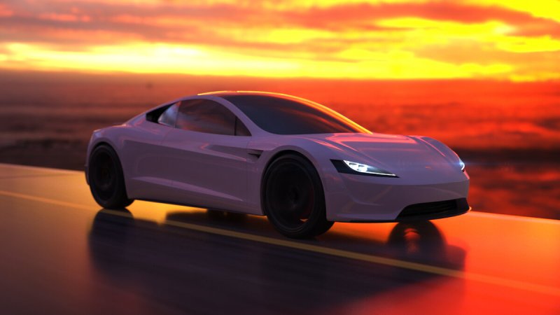 Tesla Roadster 2020 белая