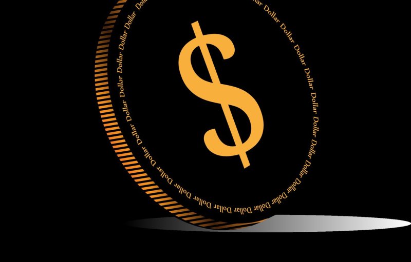 Знак доллара на черном фоне