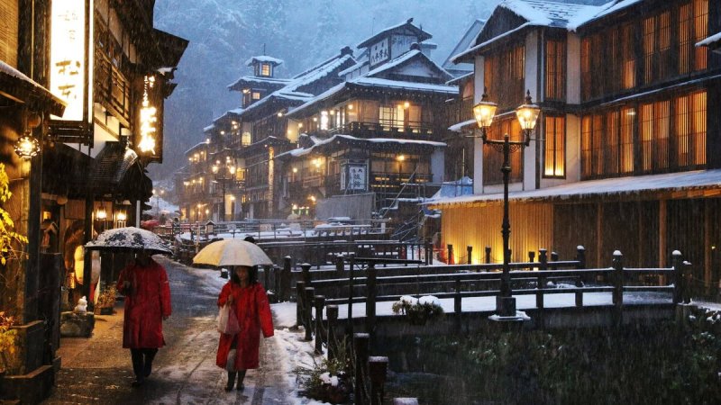 Япония Киото улицы зима