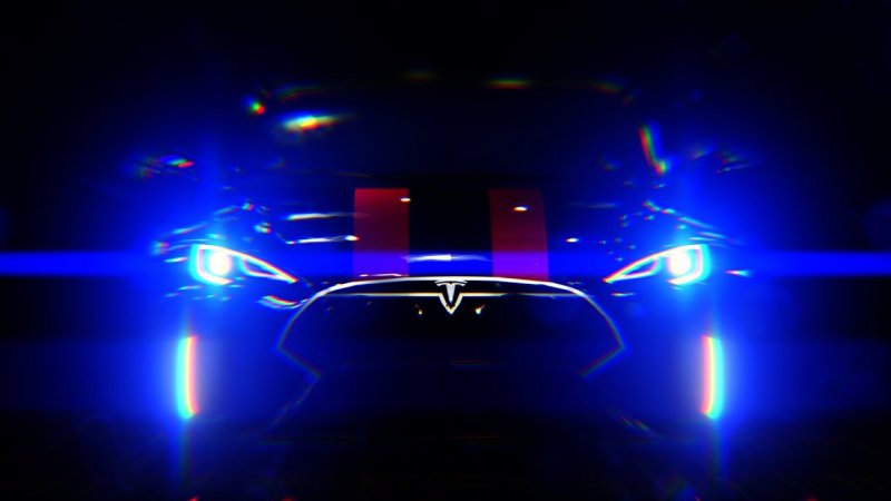 Tesla model x фары ночью