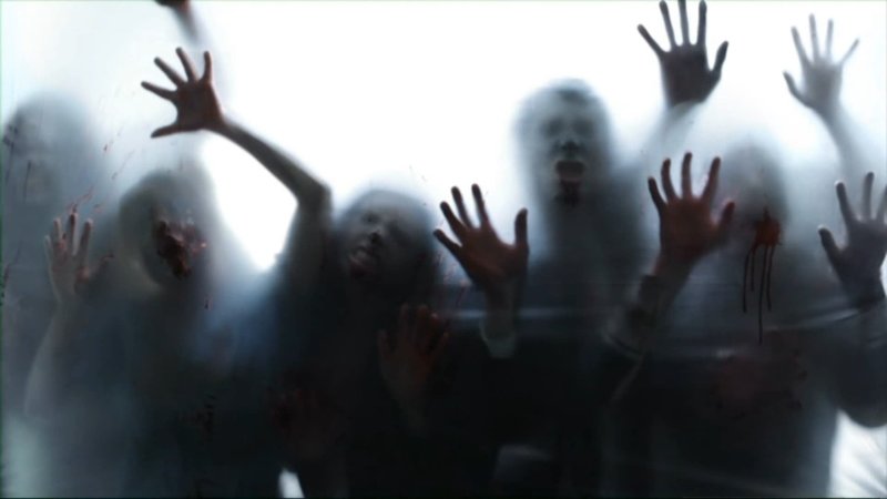 Живые обои зомби за стеклом на рабочий стол