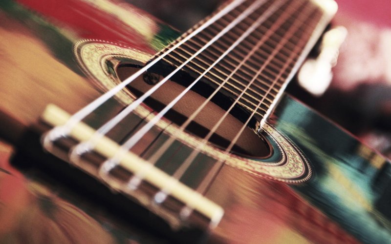 Гитара на фоне стены