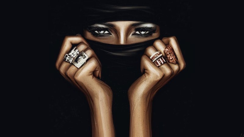 Девушка на черном фоне рисунок