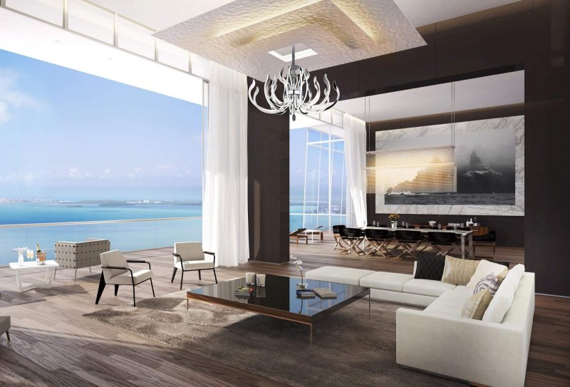 Зал с панорамными окнами