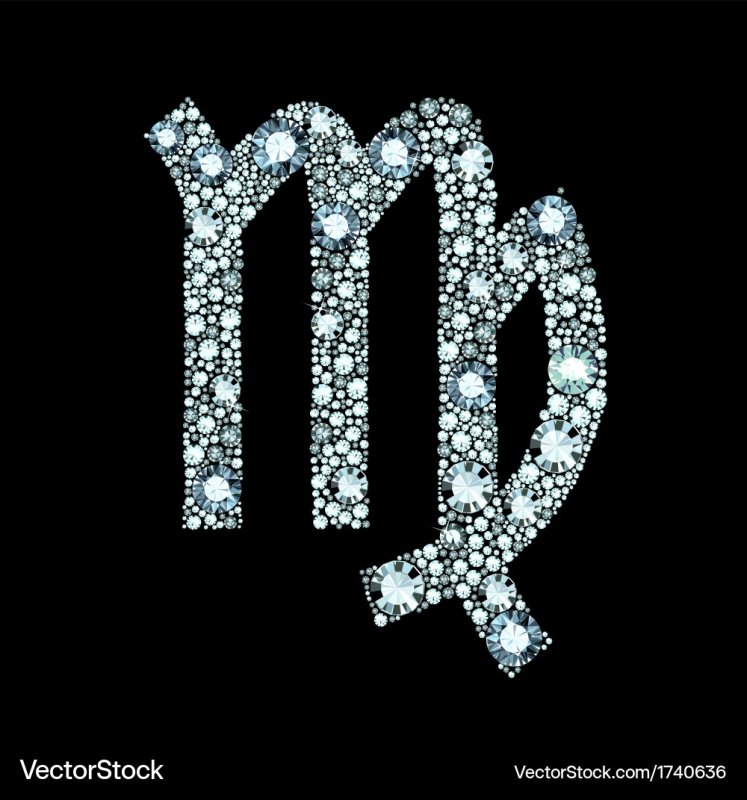 Знак зодиака Дева на черном фоне