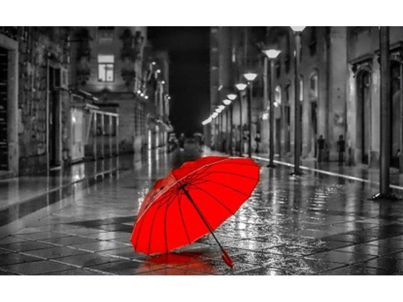 Красный зонтик