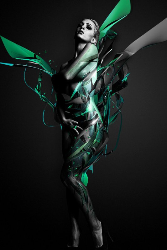 Красивая девушка абстракция