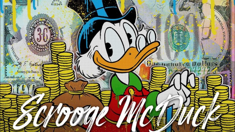 Картина Дональд дак с деньгами