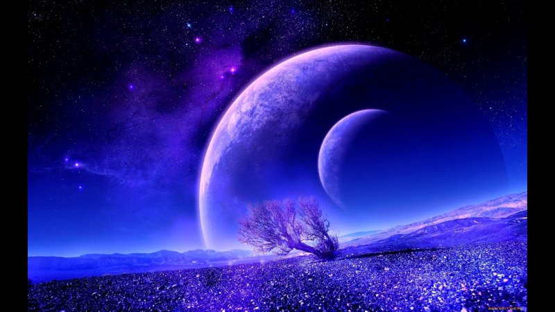 Звездное небо с планетами