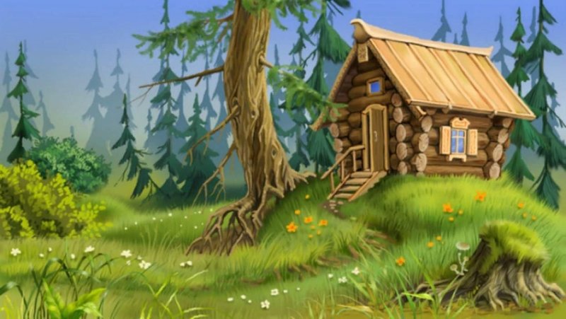 Сказочная избушка в лесу