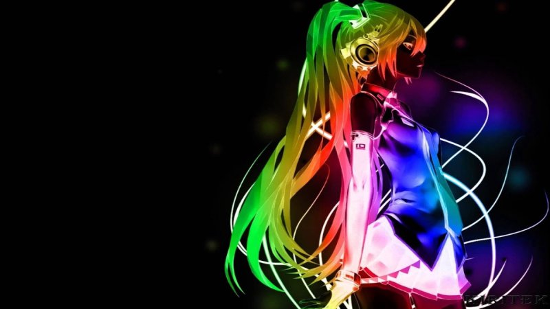 Мику Хацунэ в неоне