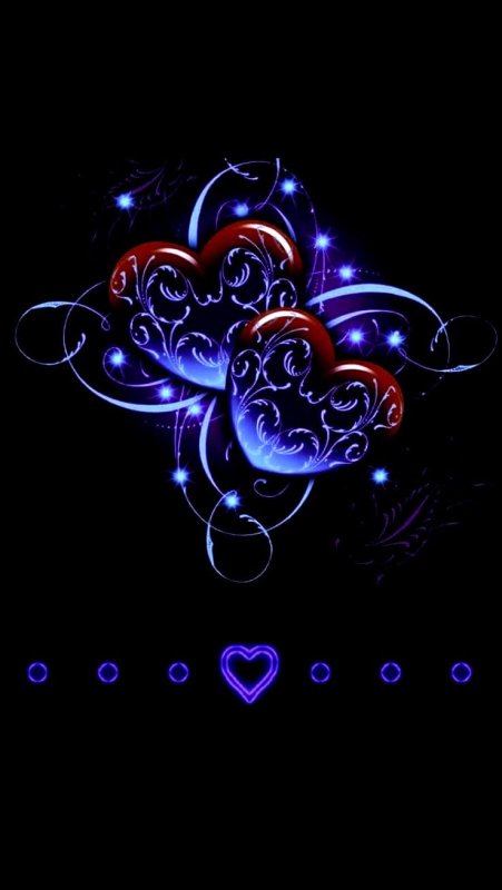 Красивые сердечки на тёмном фоне