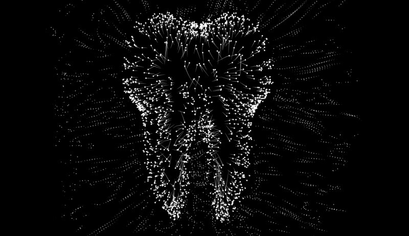 Зубы на черном фоне