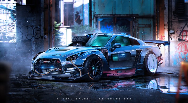 Nissan Skyline GTR r35 киберпанк