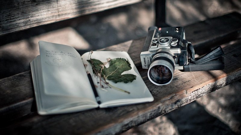 Фотоаппарат на красивом фоне