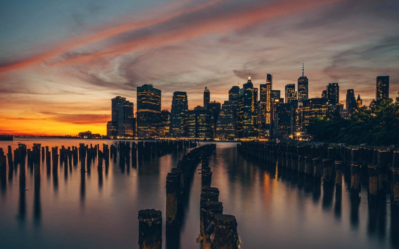 Закат в городе