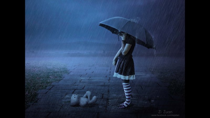 Девочка под дождем