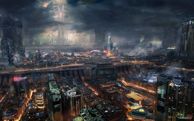 Cyberpunk город 4к