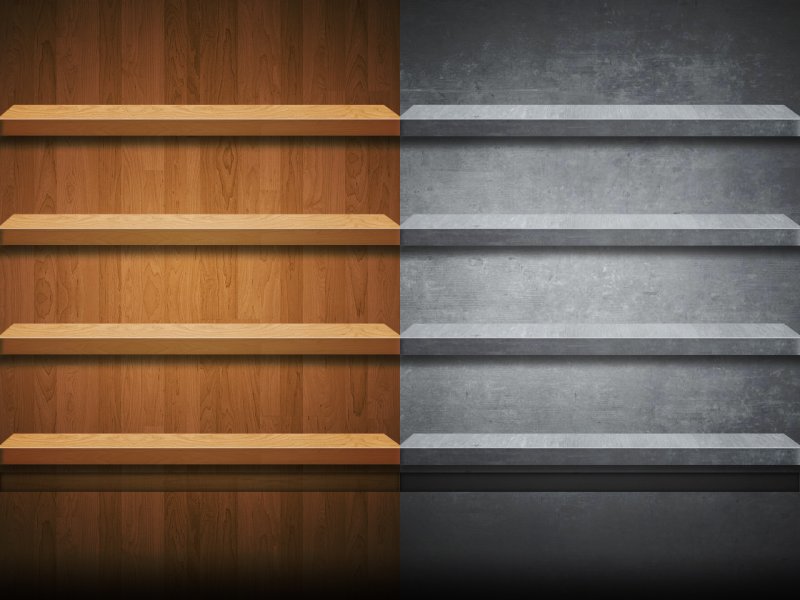 Обои с полочками